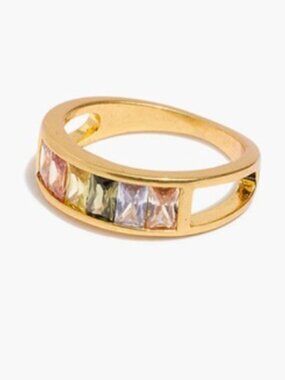 Madewell Rainbow Baguette Ring sz:8
